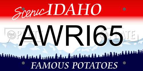 AWRI65 Idaho License Plate