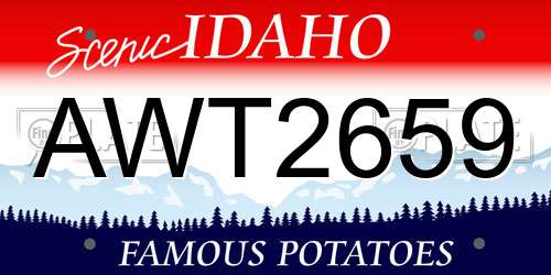 AWT2659 Idaho License Plate