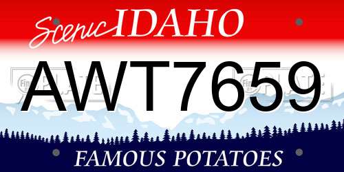 AWT7659 Idaho License Plate