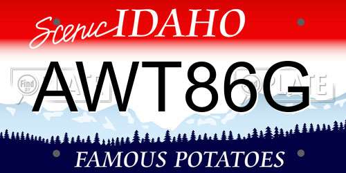 AWT86G Idaho License Plate