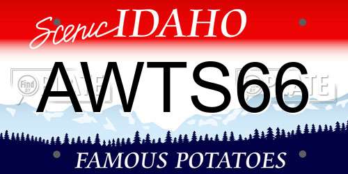 AWTS66 Idaho License Plate