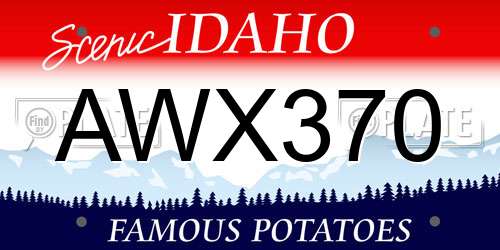 AWX370 Idaho License Plate