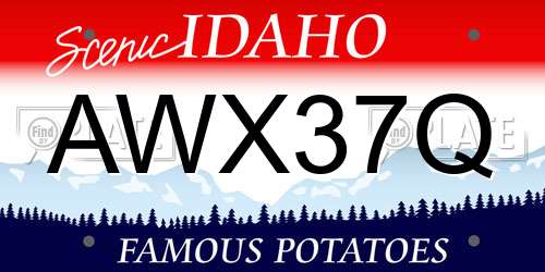 AWX37Q Idaho License Plate