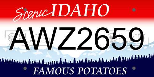 AWZ2659 Idaho License Plate