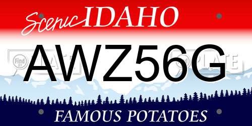 AWZ56G Idaho License Plate