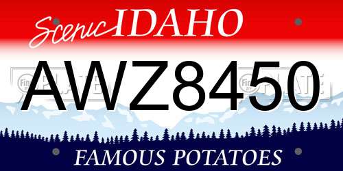 AWZ8450 Idaho License Plate