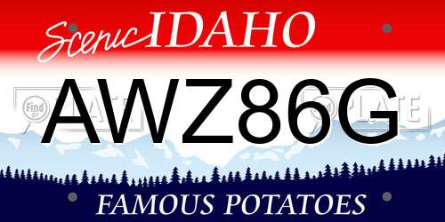 AWZ86G Idaho License Plate