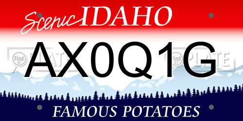AX0Q1G Idaho License Plate