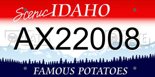AX22008 Idaho License Plate