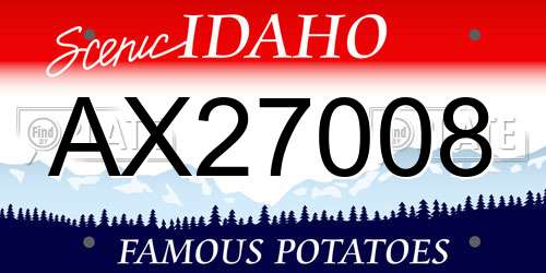 AX27008 Idaho License Plate