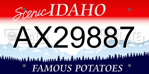AX29887 Idaho License Plate