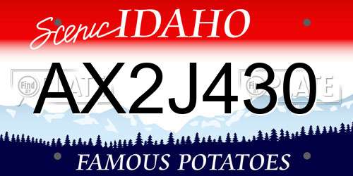 AX2J430 Idaho License Plate