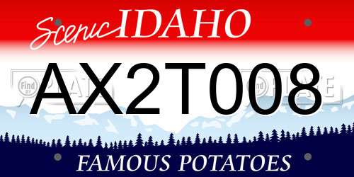AX2T008 Idaho License Plate