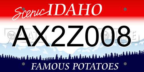 AX2Z008 Idaho License Plate