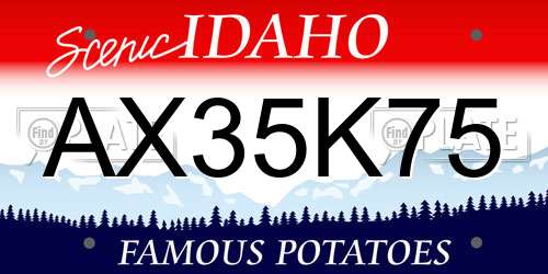 AX35K75 Idaho License Plate