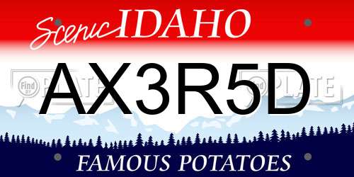 AX3R5D Idaho License Plate