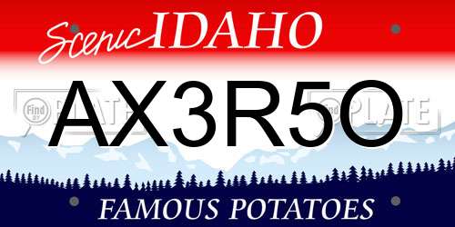 AX3R5O Idaho License Plate