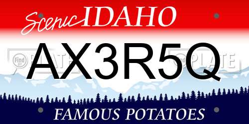 AX3R5Q Idaho License Plate