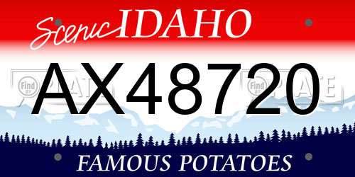AX48720 Idaho License Plate