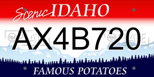 AX4B720 Idaho License Plate