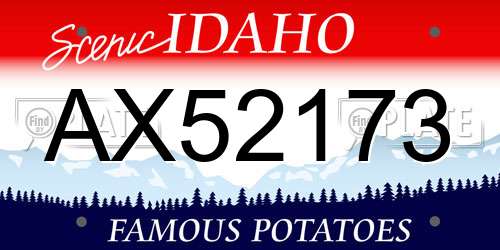 AX52173 Idaho License Plate