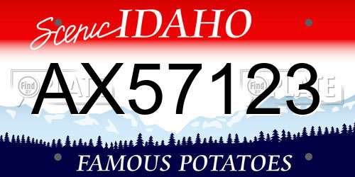 AX57123 Idaho License Plate