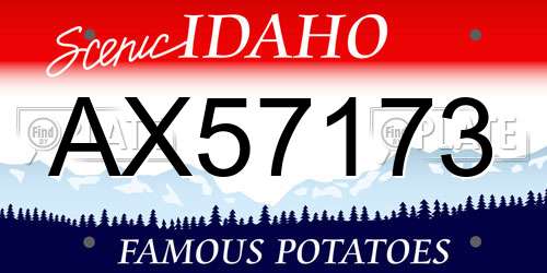 AX57173 Idaho License Plate