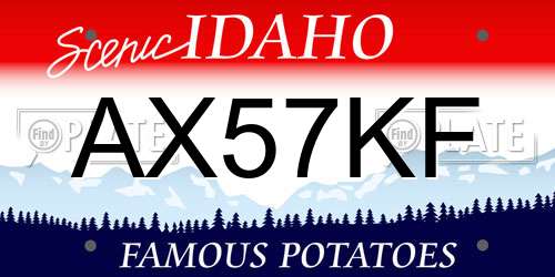 AX57KF Idaho License Plate