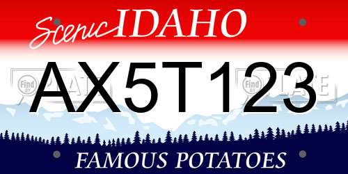 AX5T123 Idaho License Plate