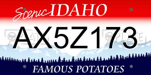 AX5Z173 Idaho License Plate