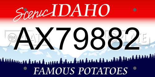 AX79882 Idaho License Plate