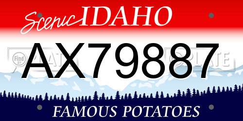 AX79887 Idaho License Plate