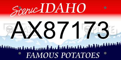 AX87173 Idaho License Plate