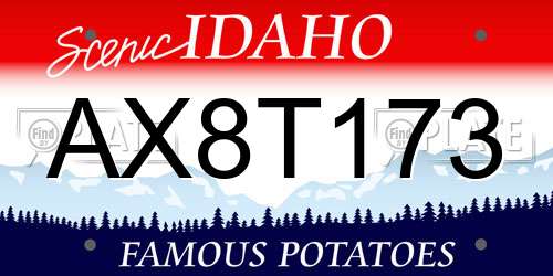 AX8T173 Idaho License Plate
