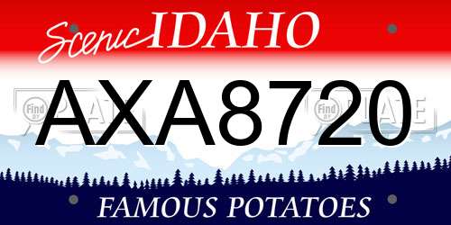 AXA8720 Idaho License Plate