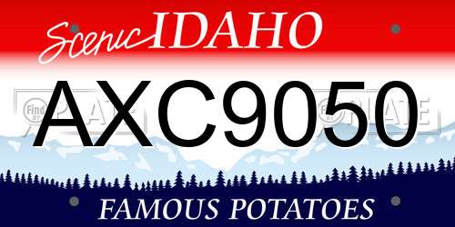 AXC9050 Idaho License Plate