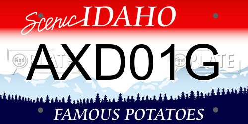 AXD01G Idaho License Plate