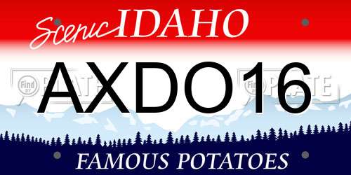 AXDO16 Idaho License Plate