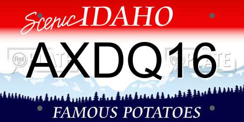 AXDQ16 Idaho License Plate
