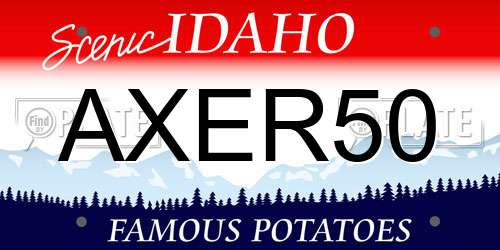 AXER50 Idaho License Plate