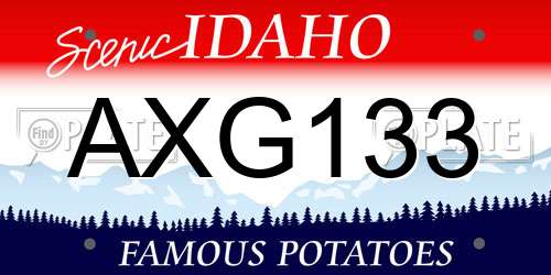 AXG133 Idaho License Plate