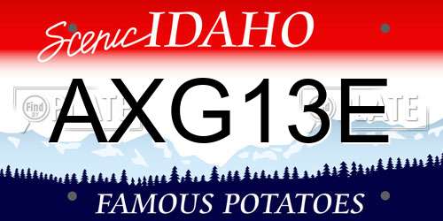 AXG13E Idaho License Plate