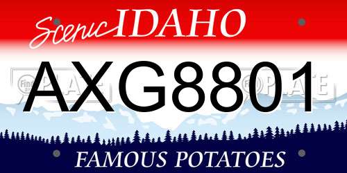 AXG8801 Idaho License Plate