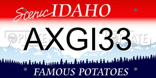 AXGI33 Idaho License Plate