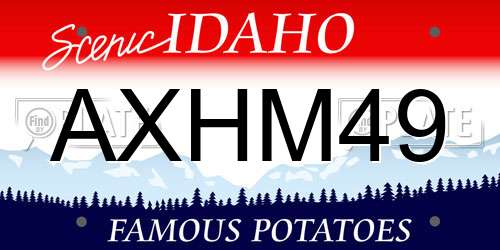 AXHM49 Idaho License Plate