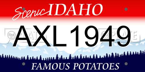AXL1949 Idaho License Plate