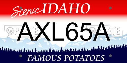 AXL65A Idaho License Plate