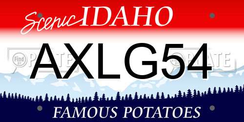 AXLG54 Idaho License Plate