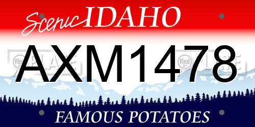 AXM1478 Idaho License Plate