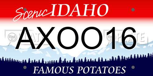 AXOO16 Idaho License Plate